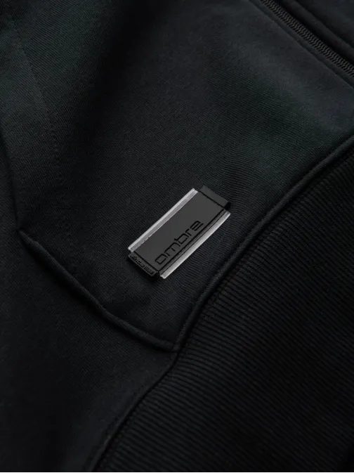 Bavlněná pánská mikina - černá v9 om-ssbz-0160