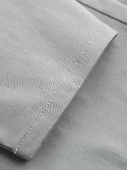 Šedé chinos kalhoty s ozdobným pasem V6 PACP-0118