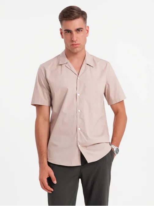 Kubánská světle hnědá košile V6 SHSS-0168