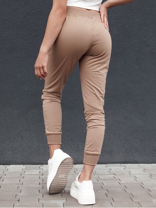 Stylové dámské světle hnědé tepláky Relax Mode