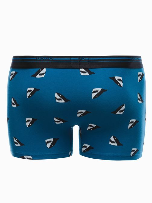 Modré bavlněné boxerky se žralokem U255