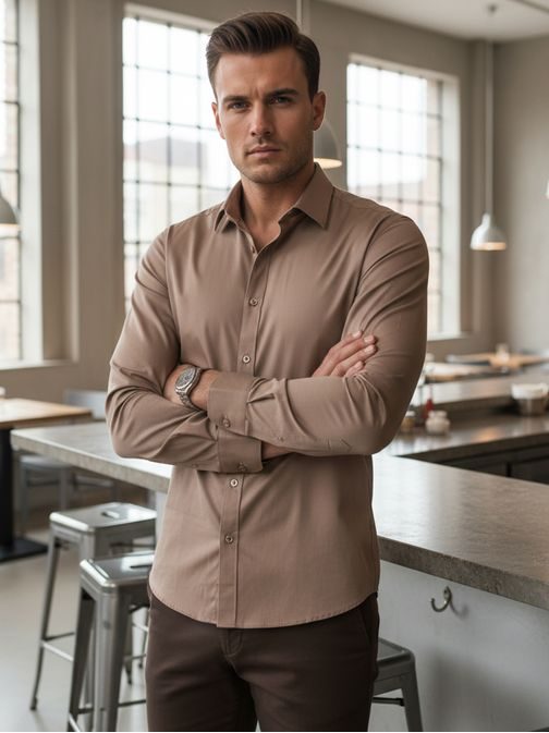 Základní béžová pánská košile