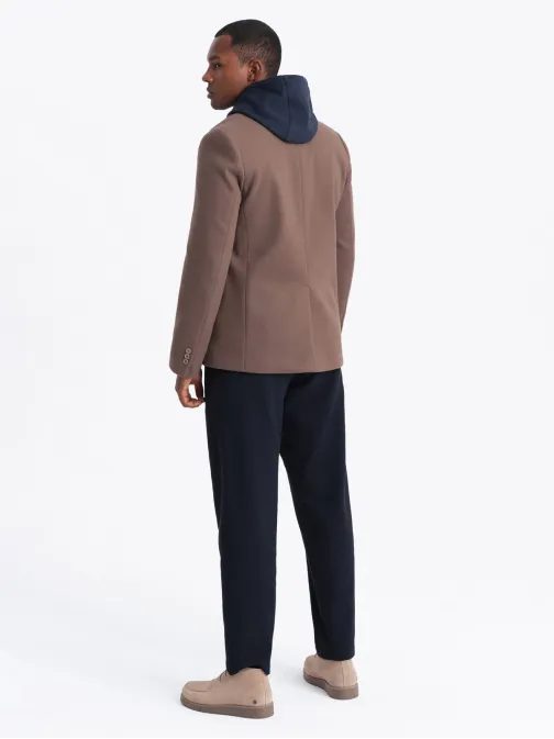 Trendy světle hnědé pánské sako V2 BLZB-0118