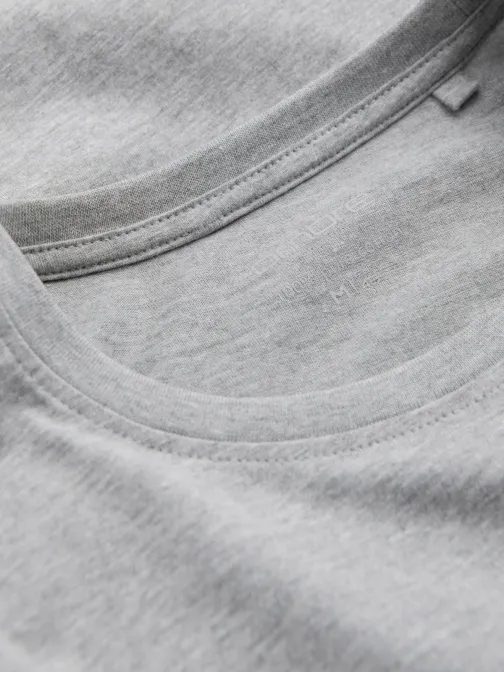 Jednoduché bavlněné tričko s dlouhým rukávem v šedé barvě v3 om-lsbl-0106