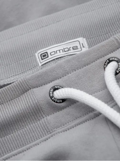 Šedé tepláky s trendy prošíváním V8 PABS-0173