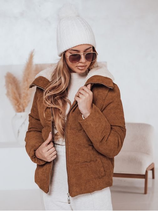 Dámská módní hnědá zimní bunda Trendyglam