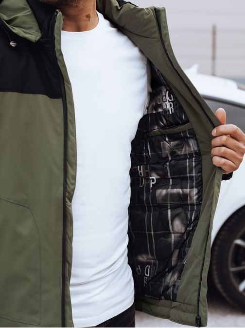 Černo-zelená zimní bunda pro pány