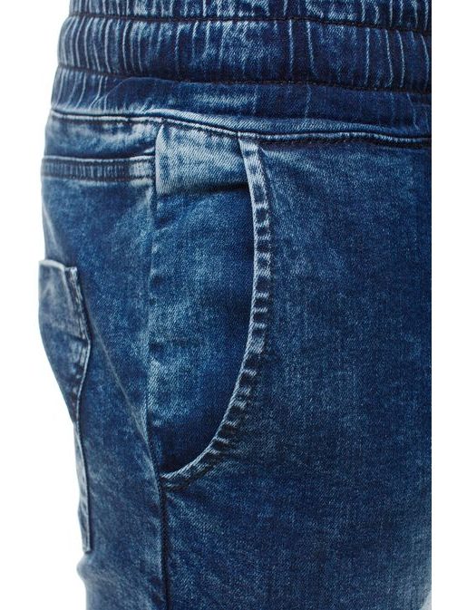 Tmavě modré pánské kalhoty s nízkým sedem 800