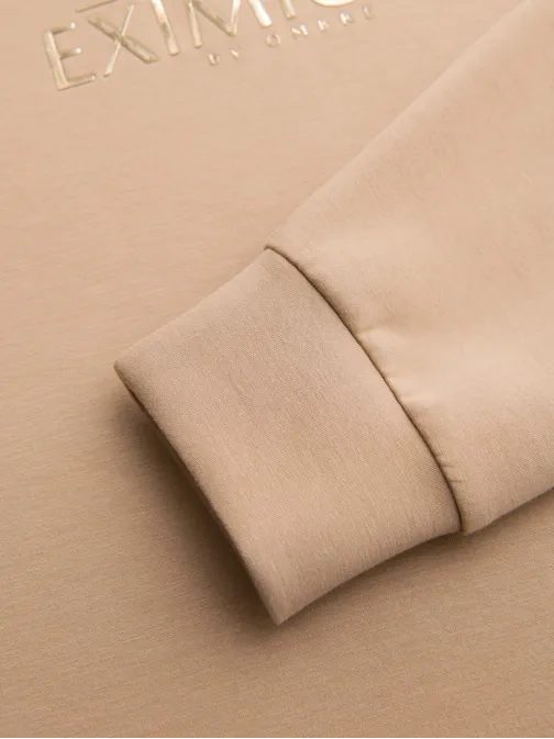 Moderní béžová mikina s kapucí V3 OM-SNBC-0199