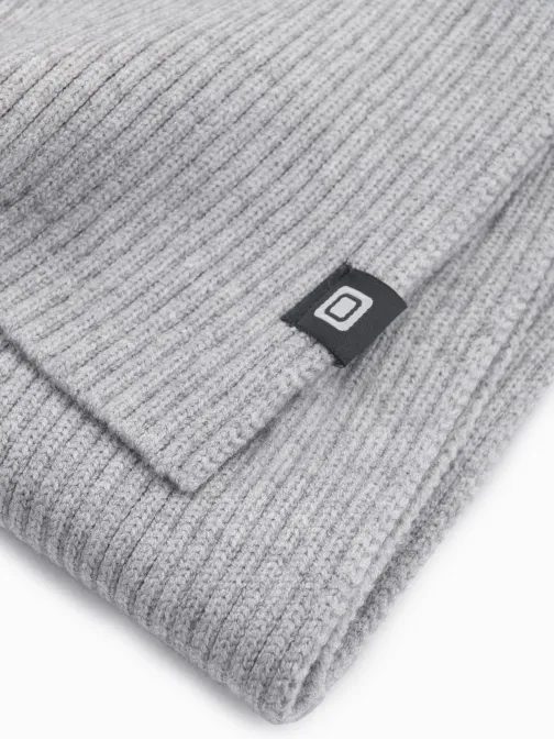 Trendy pletená šedá pánská šála V2 ACSF-0119
