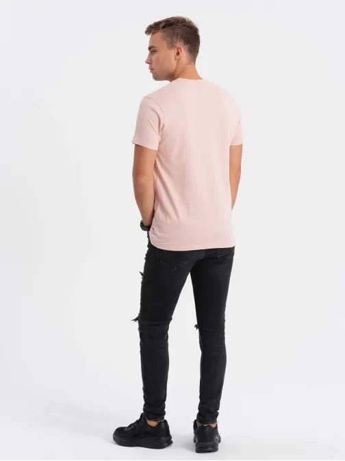 Růžové triko s nápisem V2 TSPT-0131