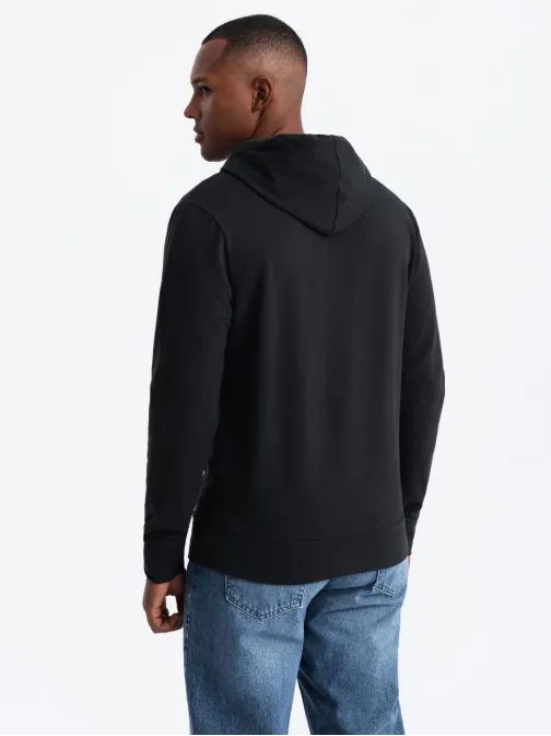 Pánská černá mikina s logem a s kapucí V1 SSNZ-0162