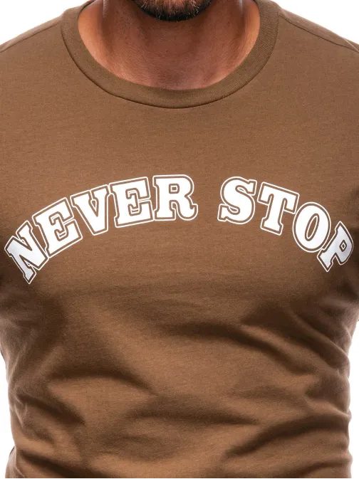 Hnědé tričko s výrazným nápisem S2024