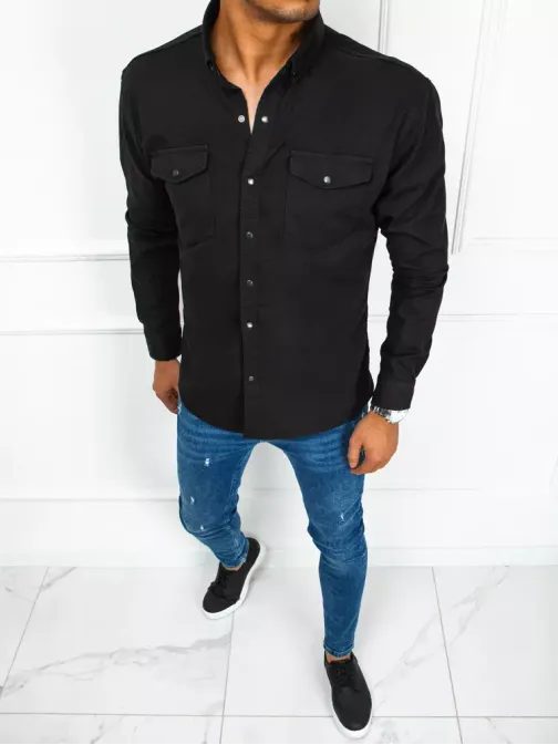 Džínová košile v černé barvě