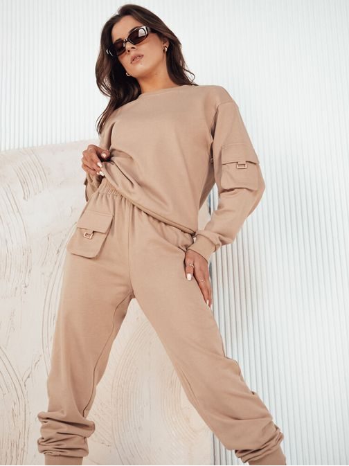 Moderní béžová dámská tepláková souprava Cadaval