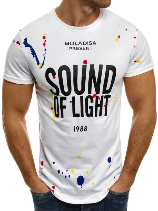 SOUND OF LIGHT bílé moderní tričko J.STYLE SS031
