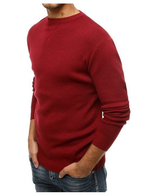 Pohodlný bordový svetr