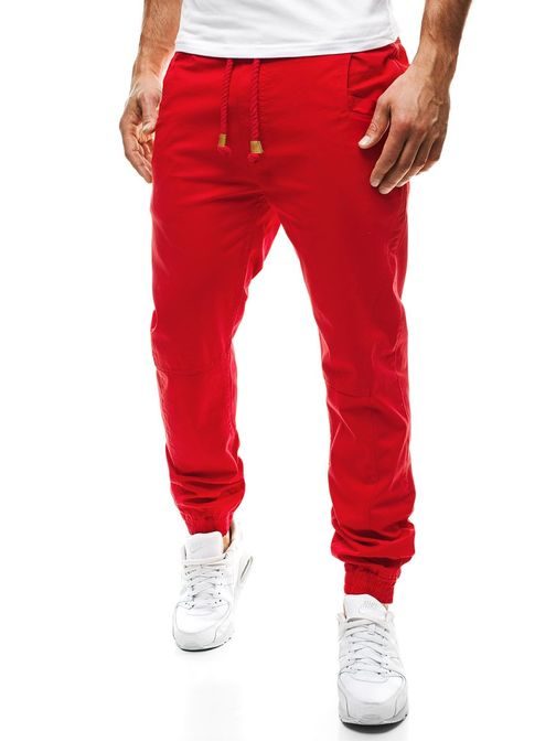 Pohodlné červené pánské nohavice Red Polo 655