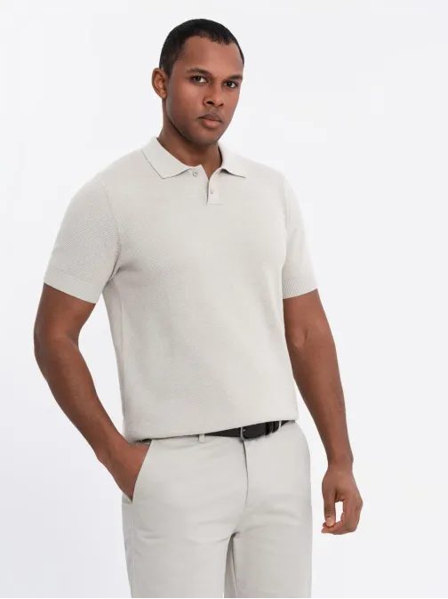 Pánská béžová polokošile V6 POSS-0117