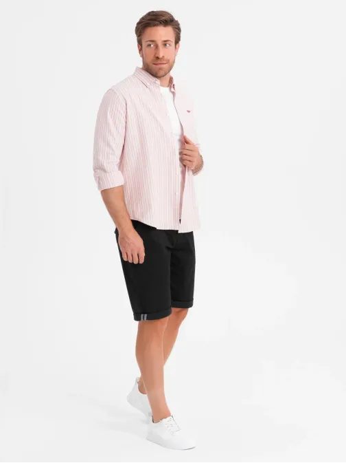 Pánské černé chinos šortky s lemem V9 SRCS-0197