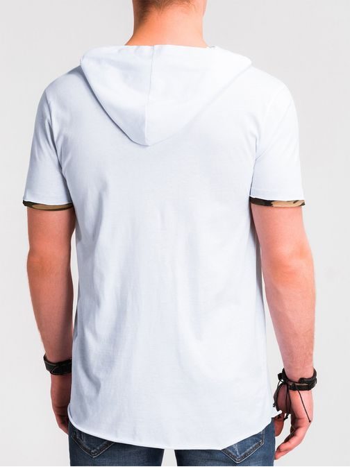 Moderní bílé pánské tričko s1019