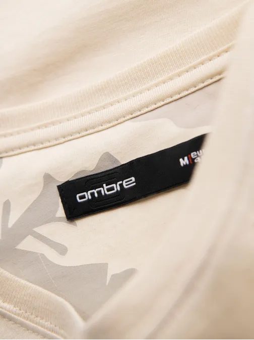 Originální krémové tričko s ozdobnou kapsou V3 TSPT-0228