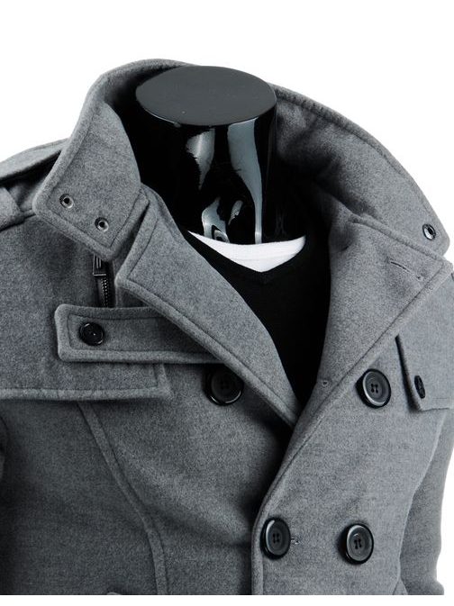 Pánský kabát šedý v elegantním provedení