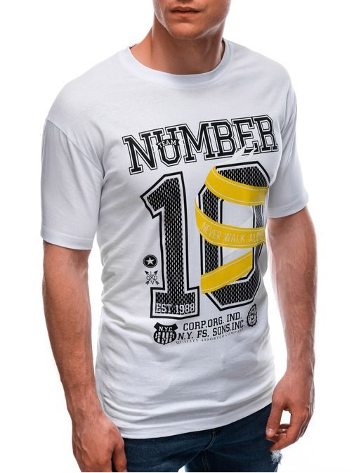 Bílé tričko s výrazným potiskem Number S1684