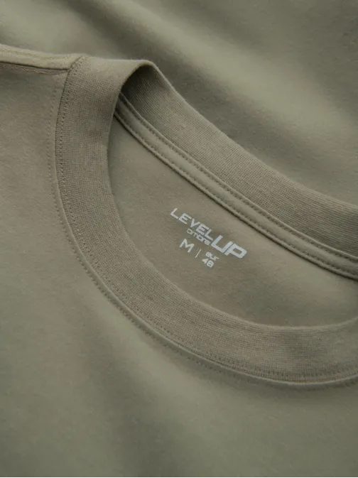 Moderní khaki pánské tričko V4 LSBC-0129