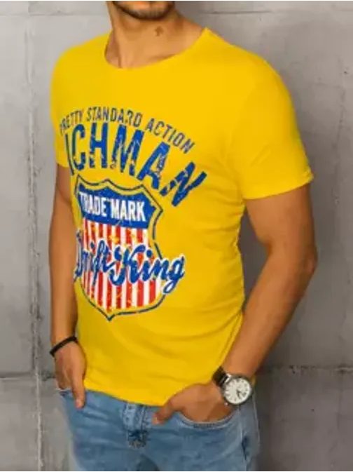 Stylové žluté tričko s potiskem Richman