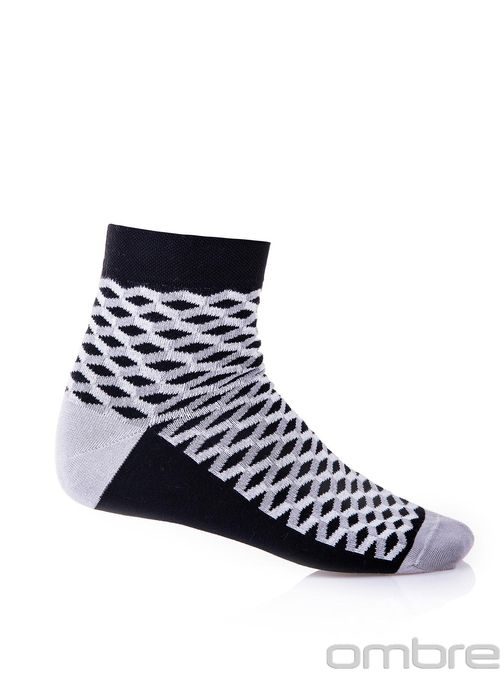 Černé ponožky s trendy vzorem U08