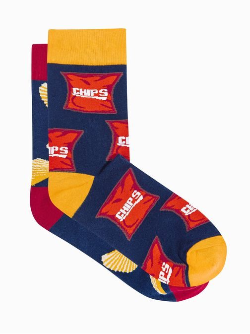 Tmavě-granátové stylové ponožky Chips U168