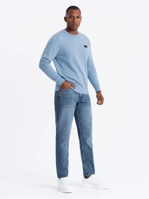 Trendy světle modrá mikina s nášivkou V3 SSNZ-0136