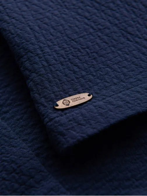 Kubánská strukturovaná tmavě modrá košile V1 SHSS-0220