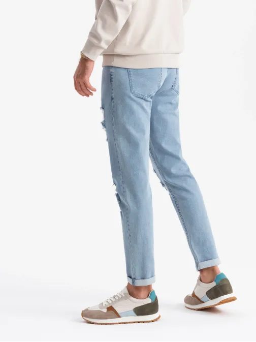 Trendy světle modré džíny s oděrkami V1 PADP-0163