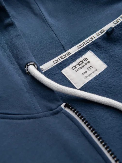 Základní tmavě modrá mikina na zip V4 SSBZ-0178