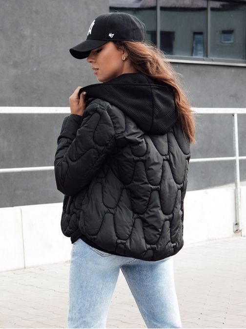 Stylová dámská černá zimní bunda Windglam