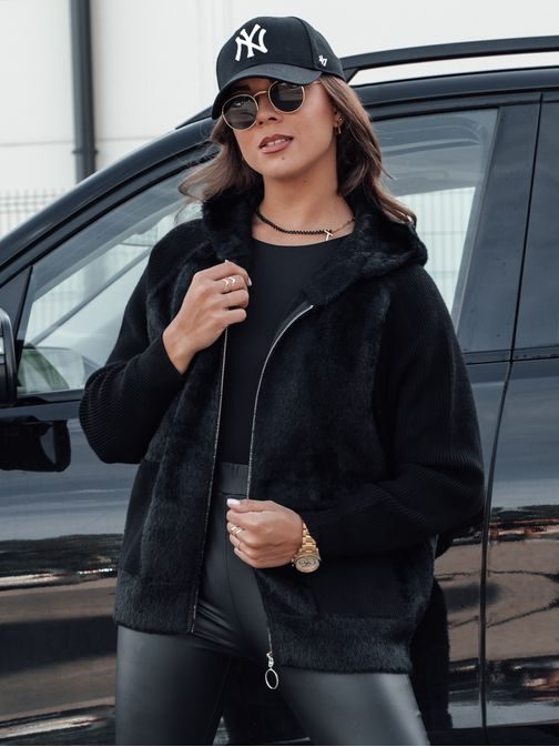 Dámská jedinečná černá alpaka bunda Katherine