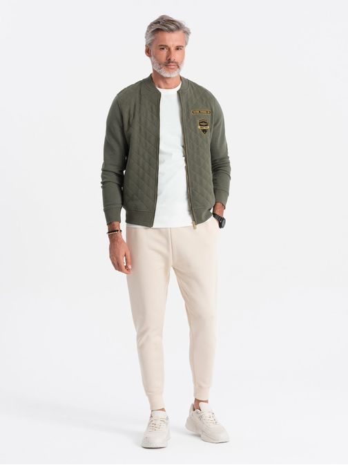 Olivová bomber mikina V3 B1422