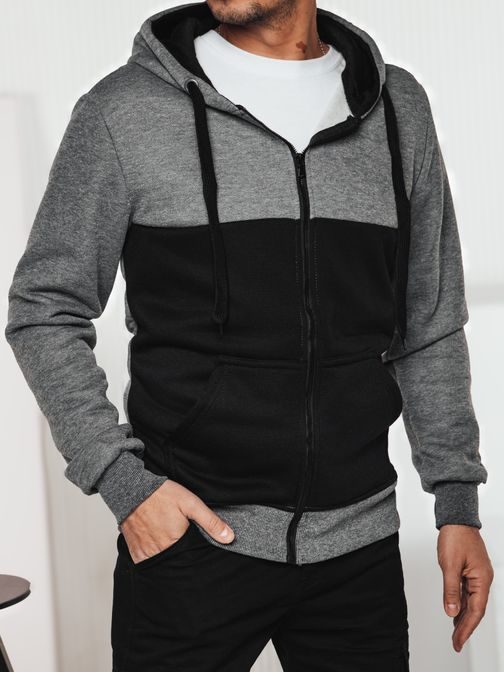 Dvoubarevná pánská mikina šedá