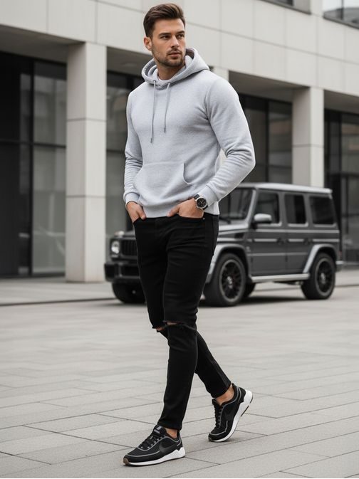 Černé trendy rifle s dírami