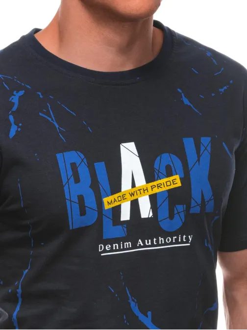 Tmavě modré tričko s originálním potiskem S2028