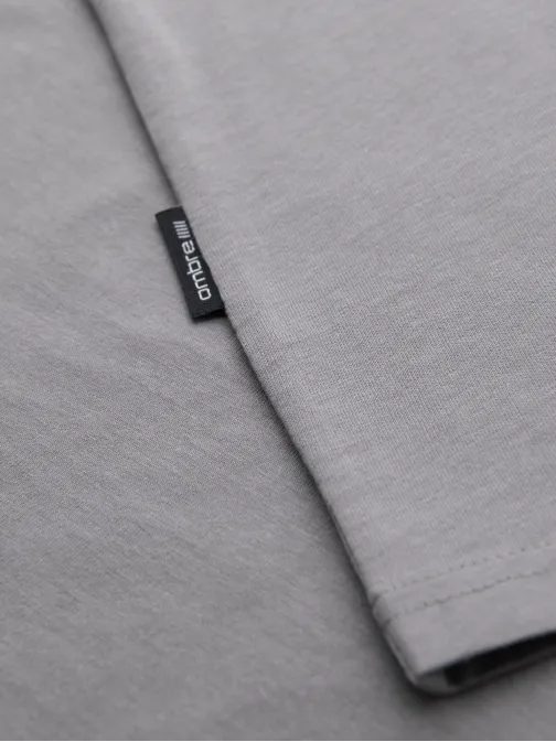 Základní šedé bavlněné tričko s kulatým výstřihem V3 TSBS-0236