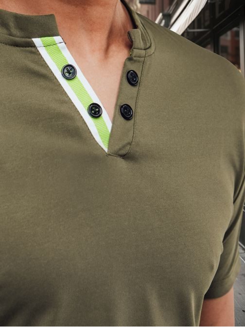 Pohodlná trendy zelená polokošile