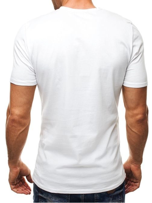 Bílé moderní pánské tričko s potiskem ATHLETIC 1022