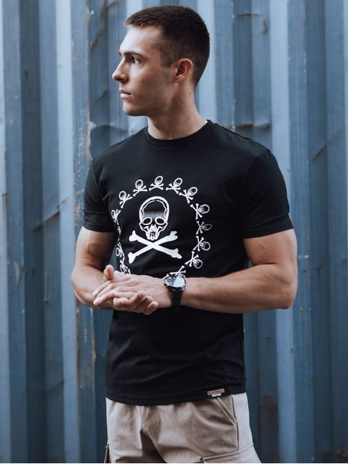 Trendy černé tričko s potiskem