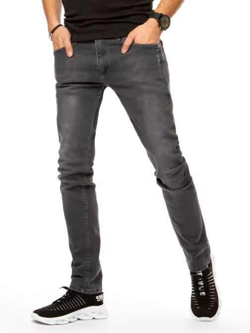 Tmavě šedé pohodlné džíny