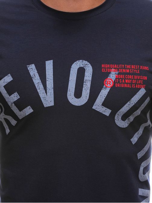 Granátové tričko z bavlny Revolution S1718