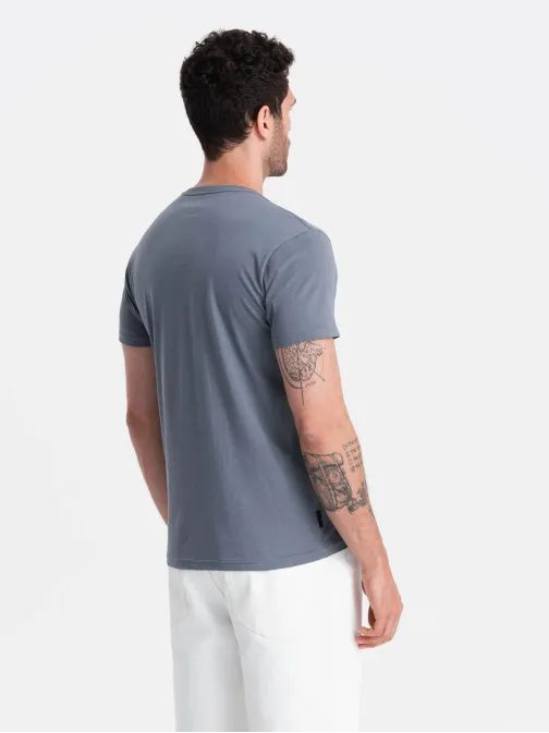 Modré denim bavlněné tričko V7 TSBS-0146