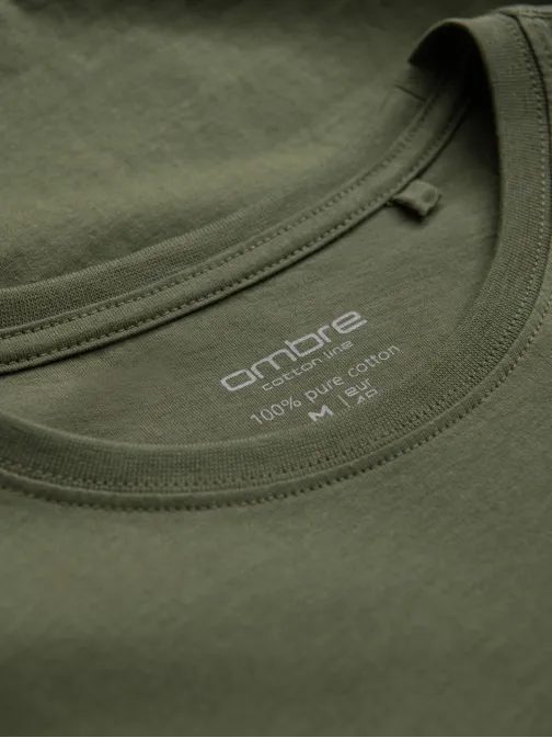 Khaki bavlněné tričko V6 TSBS-0146